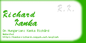 richard kanka business card